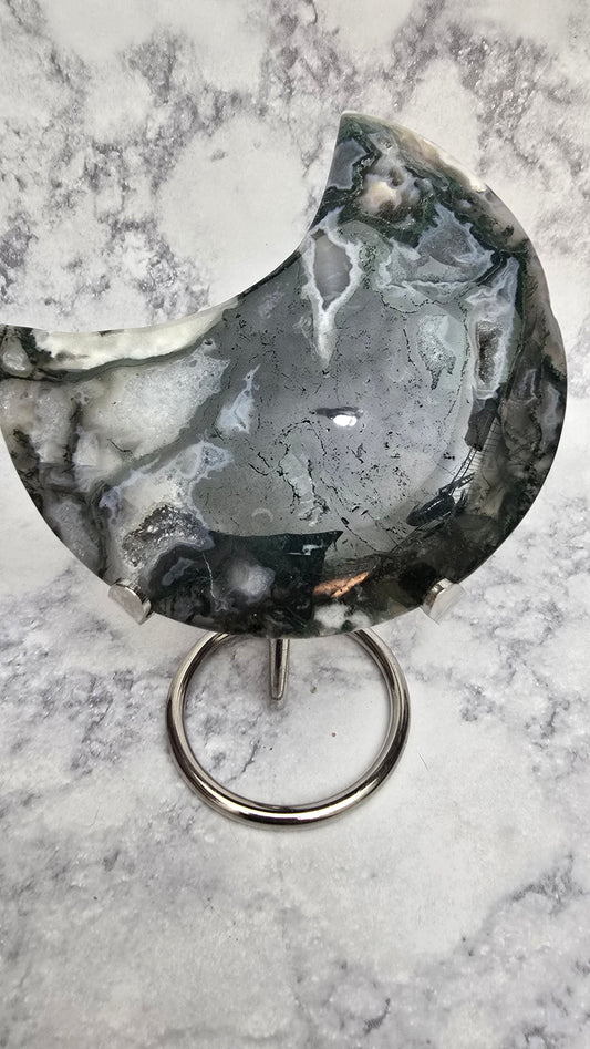 Ocean Jasper Moon w/ Stand