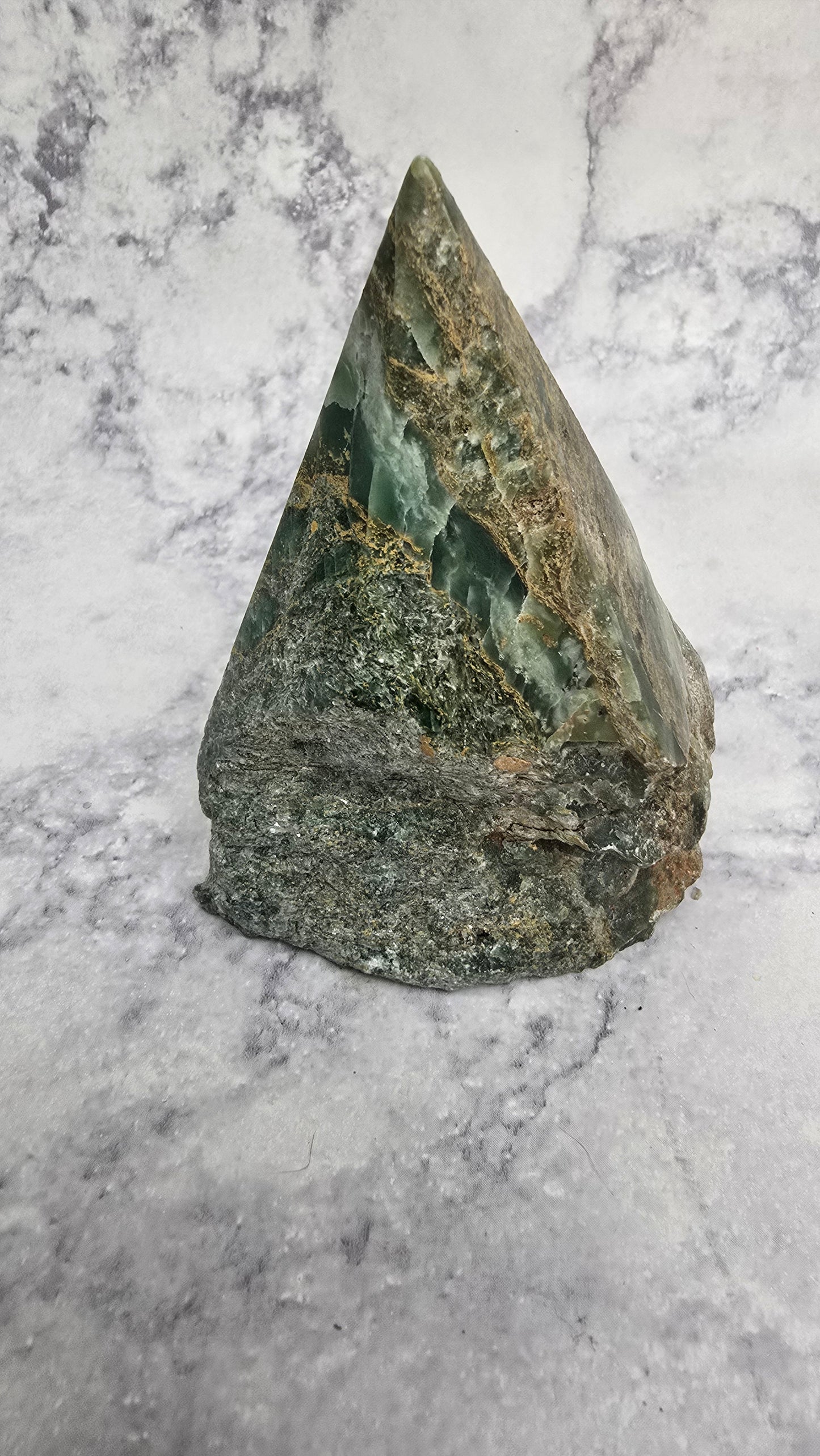 Ocean Jasper half polished pyramid