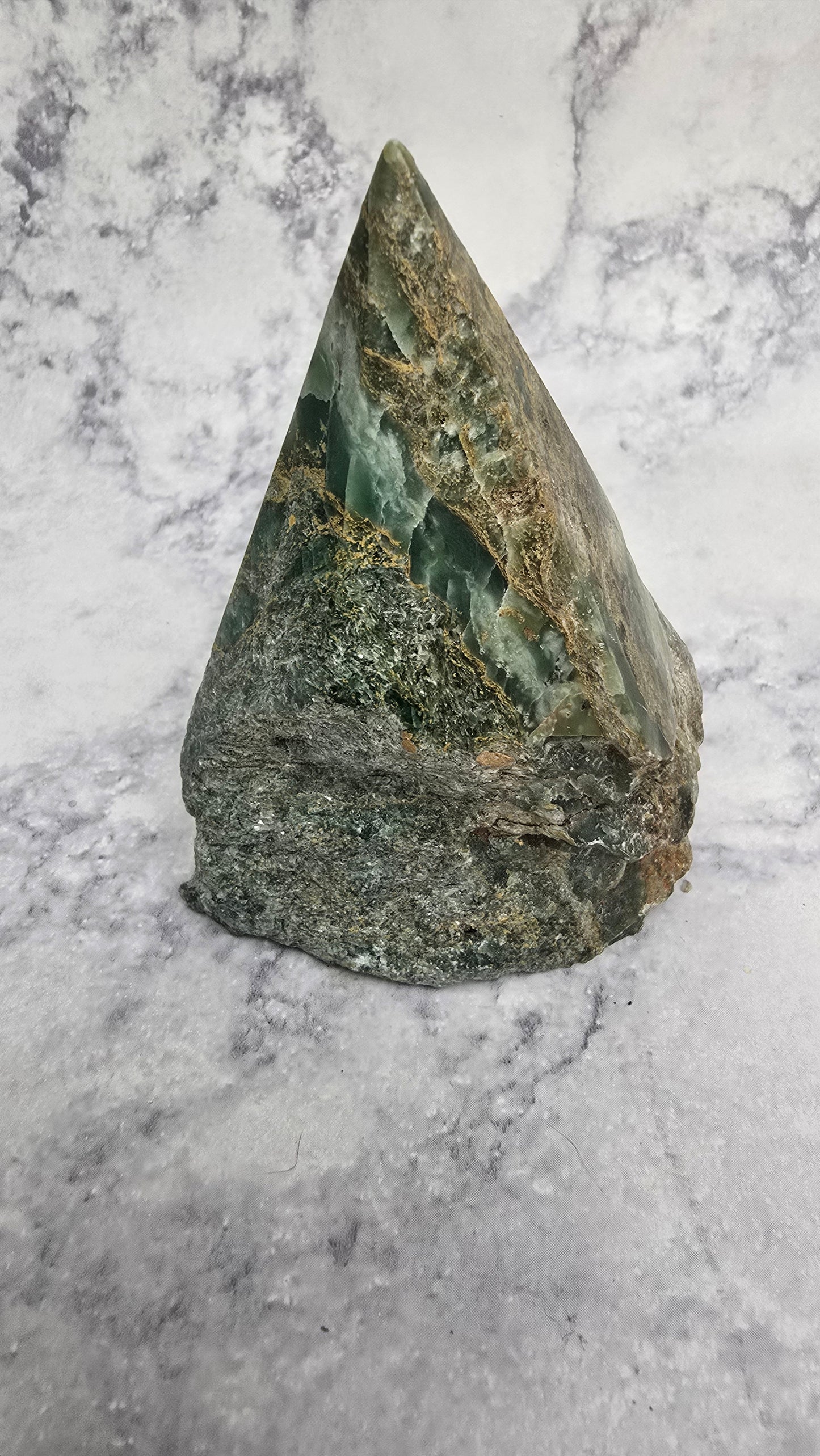 Ocean Jasper half polished pyramid