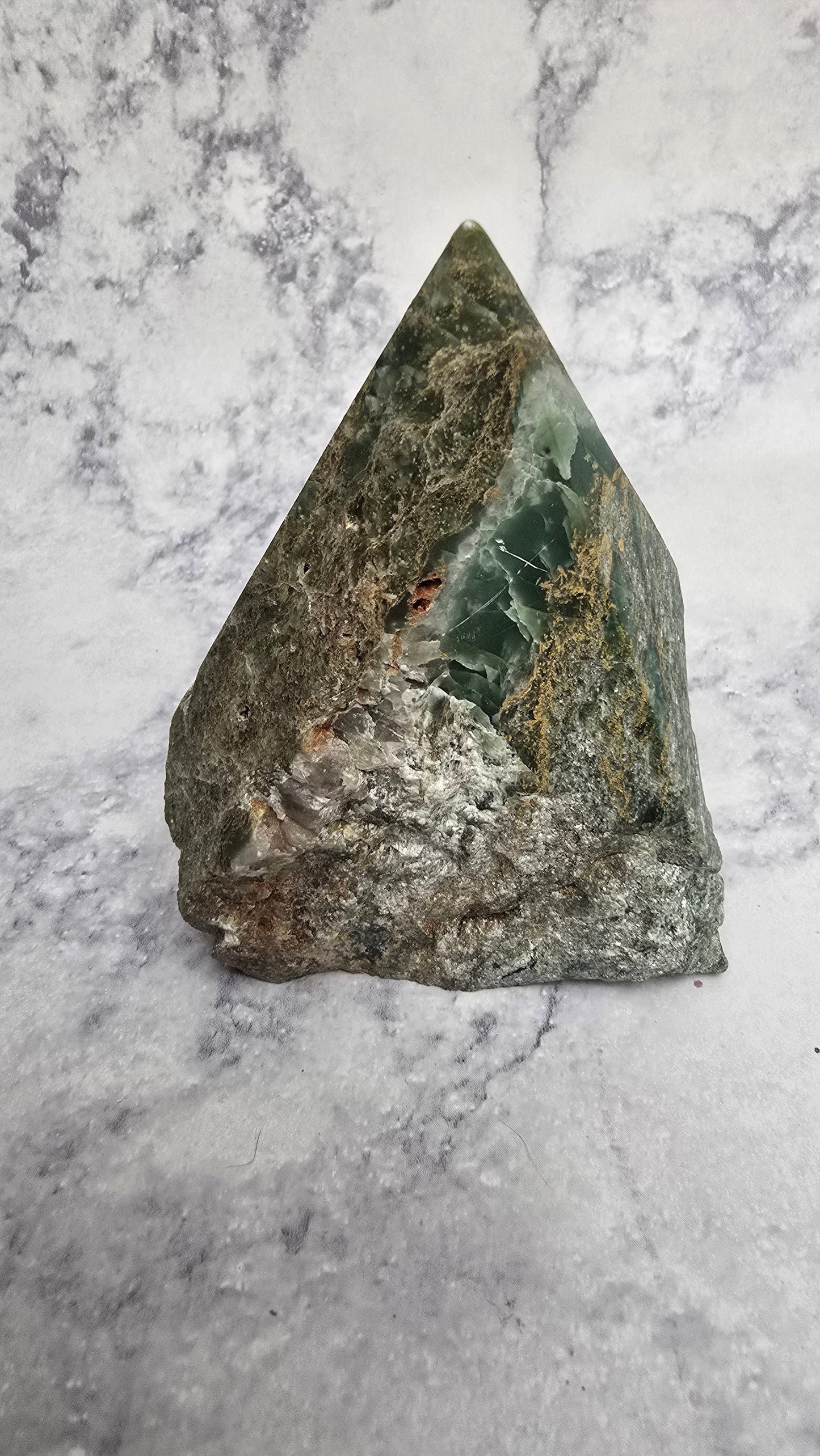 Ocean Jasper half polished pyramid