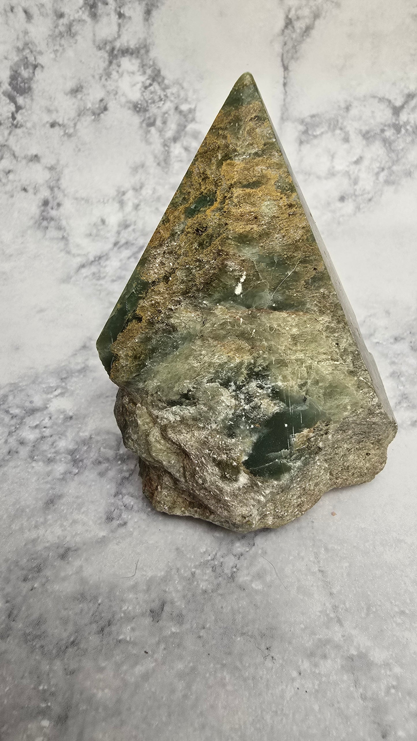 Ocean Jasper half polished pyramid