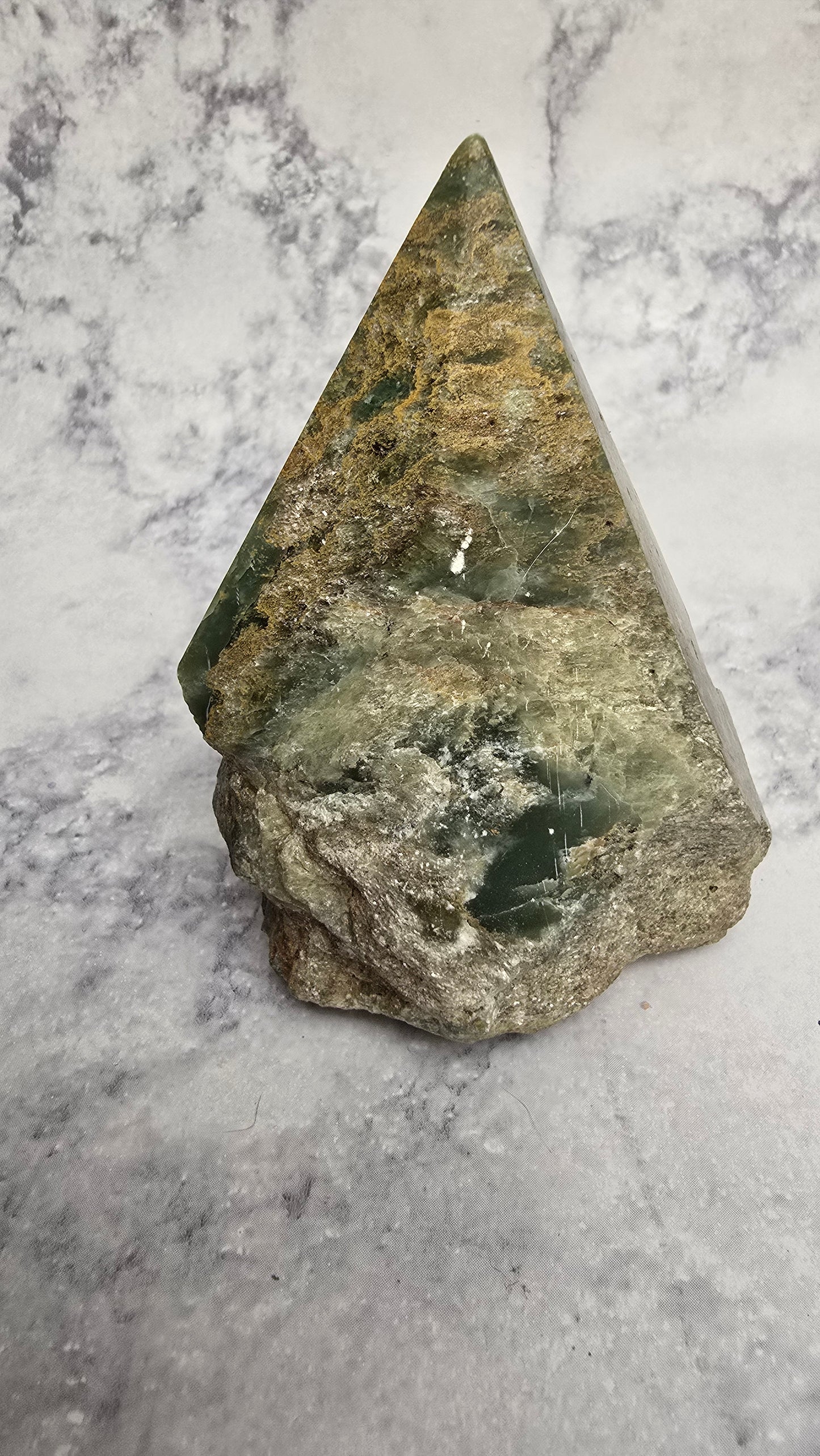 Ocean Jasper half polished pyramid